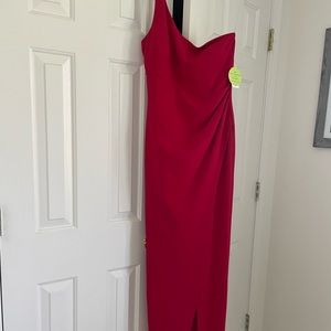 Windsor one shoulder red slit dress size M never worn tags attached